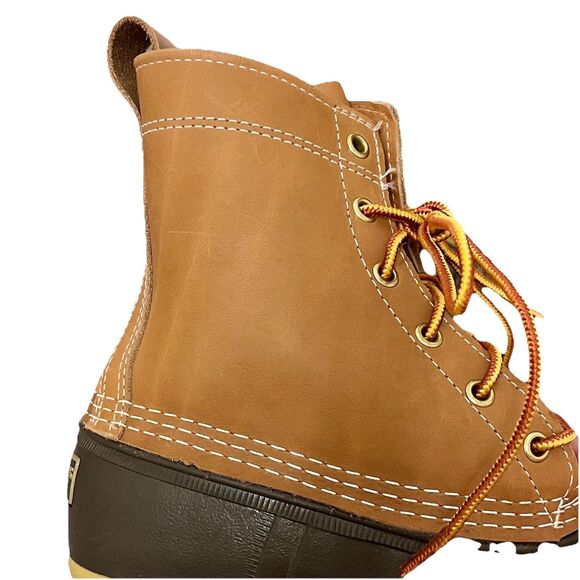 L. L.Bean Women's 8" Bean Boots Tan Brown Duck Rubber Size 9 Rain Snow $180 - Picture 9 of 10